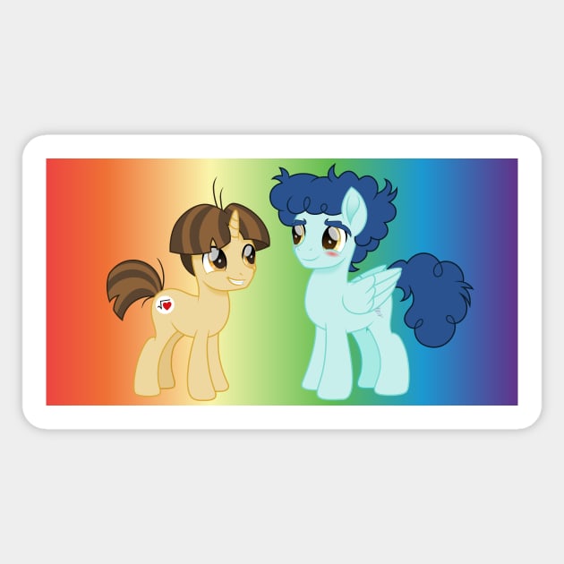 rainbow Curly Winds and Wiz Kid ponies Sticker by CloudyGlow